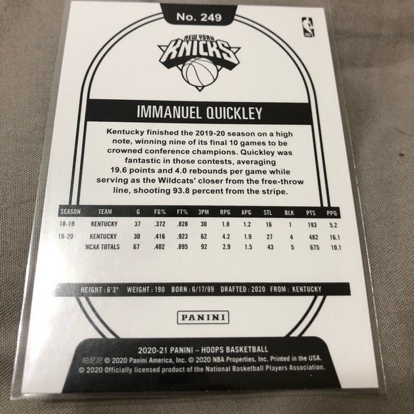 NBA Hoops Immanuel Quickley RC - Picture 2 of 3